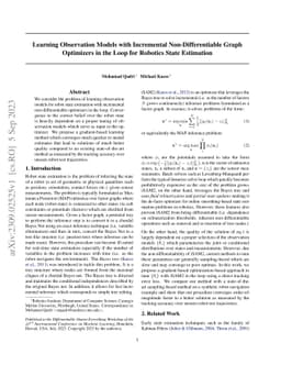 Learning Observation Models with Incremental Non-Differentiable Graph
  Optimizers in the Loop for Robotics State Estimation