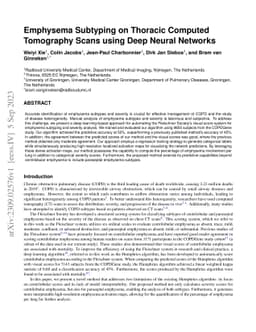 Emphysema Subtyping on Thoracic Computed Tomography Scans using Deep
  Neural Networks