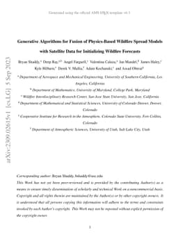 Generative Algorithms for Fusion of Physics-Based Wildfire Spread Models
  with Satellite Data for Initializing Wildfire Forecasts