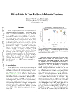 Efficient Training for Visual Tracking with Deformable Transformer
