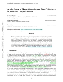 A Joint Study of Phrase Grounding and Task Performance in Vision and
  Language Models