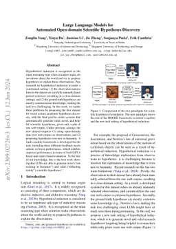 Large Language Models for Automated Open-domain Scientific Hypotheses
  Discovery