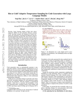 Hot or Cold? Adaptive Temperature Sampling for Code Generation with
  Large Language Models
