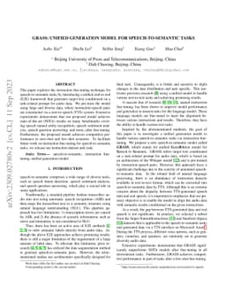 GRASS: Unified Generation Model for Speech-to-Semantic Tasks