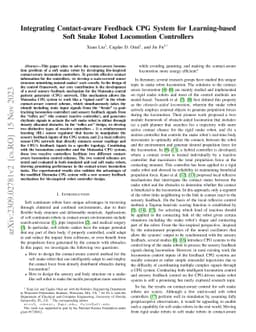 Integrating Contact-aware Feedback CPG System for Learning-based Soft
  Snake Robot Locomotion Controllers