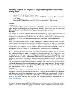 Improving diagnosis and prognosis of lung cancer using vision
  transformers: A scoping review