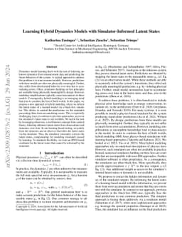Learning Hybrid Dynamics Models With Simulator-Informed Latent States