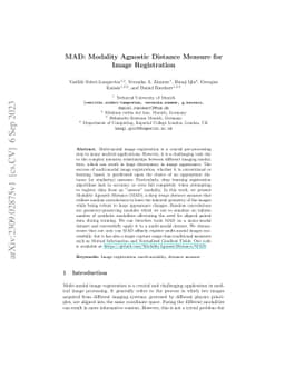 MAD: Modality Agnostic Distance Measure for Image Registration