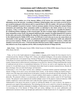 Autonomous and Collaborative Smart Home Security System (ACSHSS)