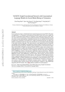 ViCGCN: Graph Convolutional Network with Contextualized Language Models
  for Social Media Mining in Vietnamese