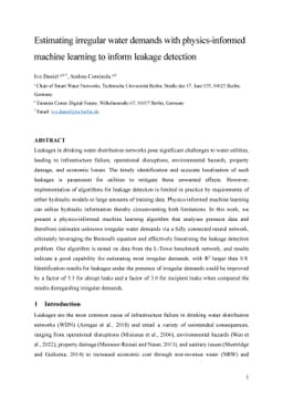 Estimating irregular water demands with physics-informed machine
  learning to inform leakage detection