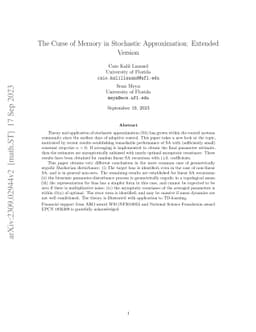 The Curse of Memory in Stochastic Approximation: Extended Version