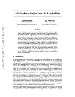 A Refutation of Shapley Values for Explainability