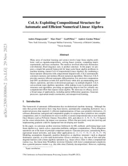 CoLA: Exploiting Compositional Structure for Automatic and Efficient
  Numerical Linear Algebra