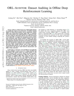 ORL-AUDITOR: Dataset Auditing in Offline Deep Reinforcement Learning