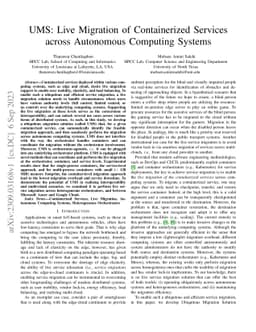 UMS: Live Migration of Containerized Services across Autonomous
  Computing Systems