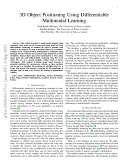 3D Object Positioning Using Differentiable Multimodal Learning