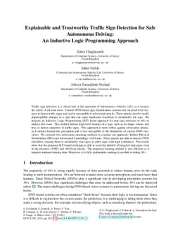Explainable and Trustworthy Traffic Sign Detection for Safe Autonomous
  Driving: An Inductive Logic Programming Approach