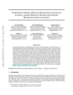 Companion Animal Disease Diagnostics based on Literal-aware Medical
  Knowledge Graph Representation Learning