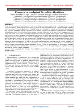 Comparative Analysis of Deep-Fake Algorithms