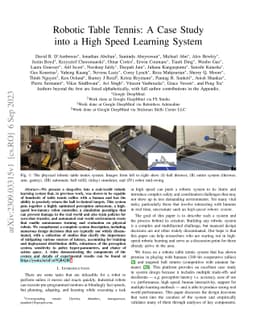 Robotic Table Tennis: A Case Study into a High Speed Learning System