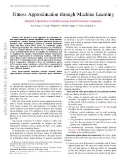 Fitness Approximation through Machine Learning
