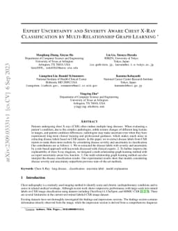 Expert Uncertainty and Severity Aware Chest X-Ray Classification by
  Multi-Relationship Graph Learning