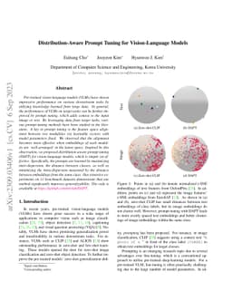 Distribution-Aware Prompt Tuning for Vision-Language Models
