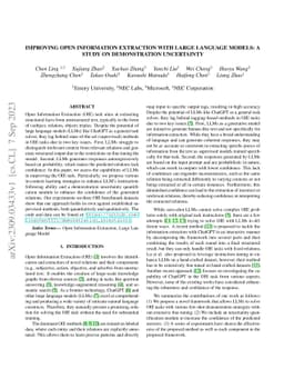 Improving Open Information Extraction with Large Language Models: A
  Study on Demonstration Uncertainty