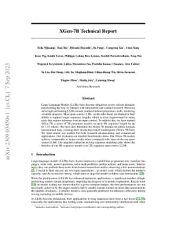 XGen-7B Technical Report