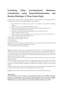 Evaluating Deep Learning-based Melanoma Classification using
  Immunohistochemistry and Routine Histology: A Three Center Study