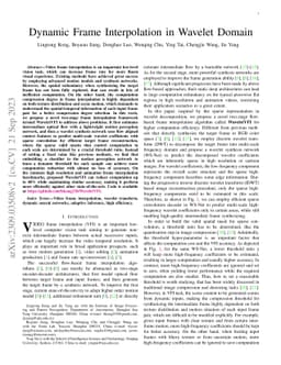 Dynamic Frame Interpolation in Wavelet Domain
