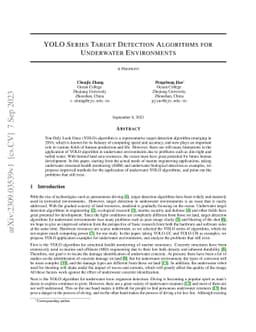 YOLO series target detection algorithms for underwater environments