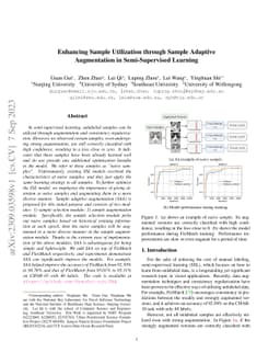 Enhancing Sample Utilization through Sample Adaptive Augmentation in
  Semi-Supervised Learning