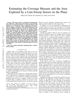 Estimating the Coverage Measure and the Area Explored by a Line-Sweep
  Sensor on the Plane