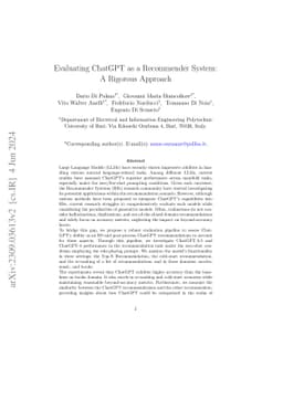 Evaluating ChatGPT as a Recommender System: A Rigorous Approach