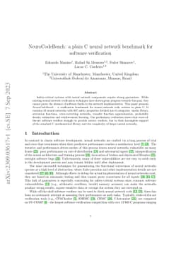 NeuroCodeBench: a plain C neural network benchmark for software
  verification