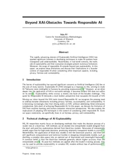 Beyond XAI:Obstacles Towards Responsible AI