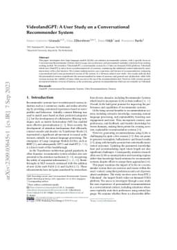 VideolandGPT: A User Study on a Conversational Recommender System