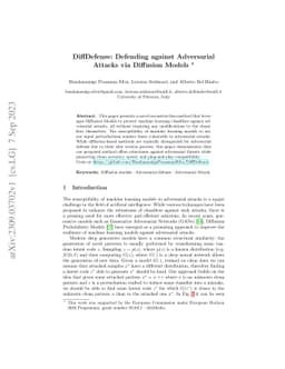 DiffDefense: Defending against Adversarial Attacks via Diffusion Models