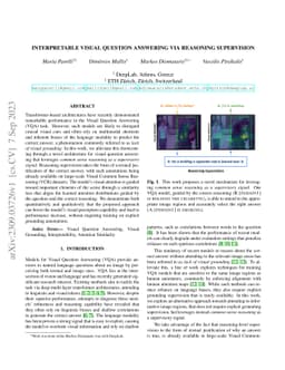 Interpretable Visual Question Answering via Reasoning Supervision