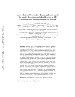 Label-efficient Contrastive Learning-based model for nuclei detection
  and classification in 3D Cardiovascular Immunofluorescent Images
