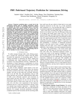 PBP: Path-based Trajectory Prediction for Autonomous Driving