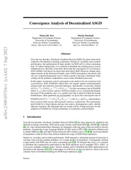 Convergence Analysis of Decentralized ASGD