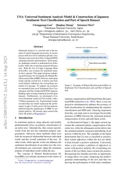 USA: Universal Sentiment Analysis Model & Construction of Japanese
  Sentiment Text Classification and Part of Speech Dataset