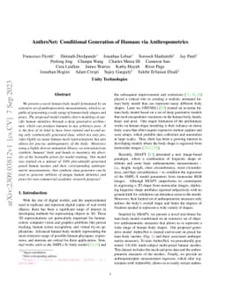 AnthroNet: Conditional Generation of Humans via Anthropometrics