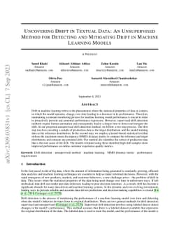 Uncovering Drift in Textual Data: An Unsupervised Method for Detecting
  and Mitigating Drift in Machine Learning Models