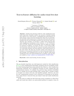 Text-to-feature diffusion for audio-visual few-shot learning