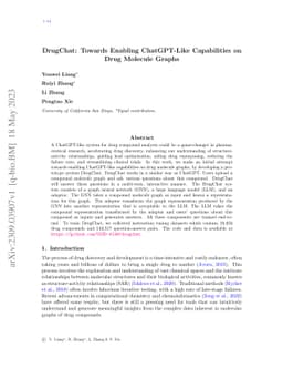DrugChat: Towards Enabling ChatGPT-Like Capabilities on Drug Molecule
  Graphs