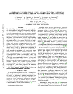A hybrid quantum-classical fusion neural network to improve
  protein-ligand binding affinity predictions for drug discovery